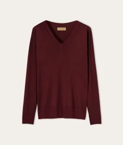 Maglia con scollo a V e spacchi in Cashmere Ultrafine