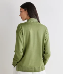 Maglia con scollo a V e spacchi in Cashmere Ultrafine
