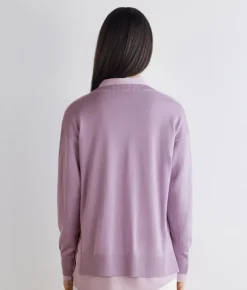 Maglia con scollo a V e spacchi in Cashmere Ultrafine