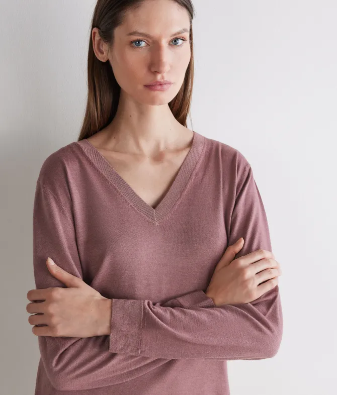 Maglia con scollo a V in Cashmere Ultrafine