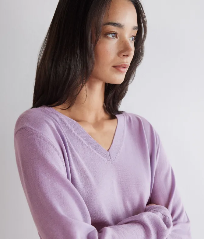 Maglia con scollo a V in Cashmere Ultrafine