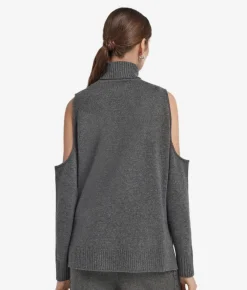 Maglia cut out con trecce e strass in Cashmere Ultrasoft