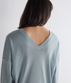 Maglia doppio scollo a V in Cashmere Silkfine