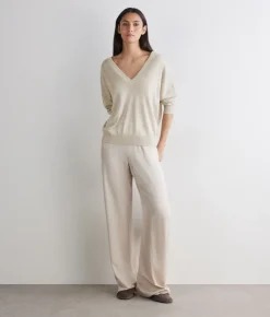 Maglia doppio scollo a V in Cashmere Silkfine