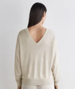 Maglia doppio scollo a V in Cashmere Silkfine