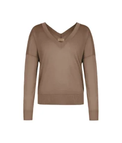 Maglia doppio scollo a V in Cashmere Silkfine