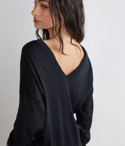 Maglia doppio scollo a V in Cashmere Silkfine