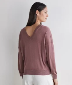 Maglia doppio scollo a V in Cashmere Silkfine