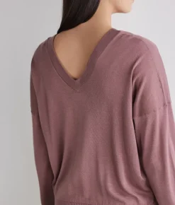 Maglia doppio scollo a V in Cashmere Silkfine