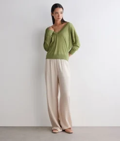 Maglia doppio scollo a V in Cashmere Silkfine