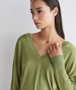 Maglia doppio scollo a V in Cashmere Silkfine