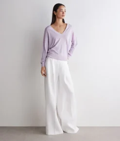 Maglia doppio scollo a V in Cashmere Silkfine