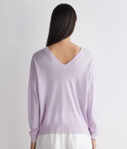 Maglia doppio scollo a V in Cashmere Silkfine