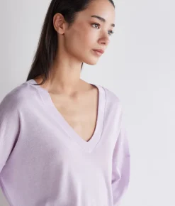 Maglia doppio scollo a V in Cashmere Silkfine