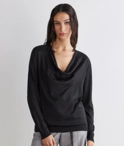 Maglia drappeggio in Cashmere Silkfine