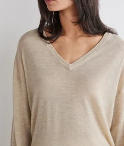 Maglia scollo a V in Cashmere Airfine