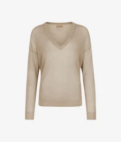 Maglia scollo a V in Cashmere Airfine