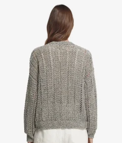 Maglia traforata con paillettes