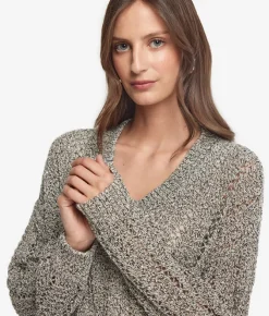 Maglia traforata con paillettes