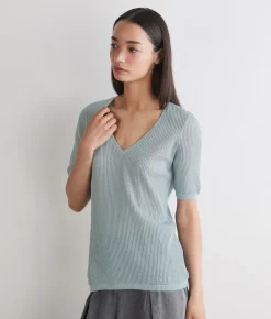 Maglia traforata in cotone