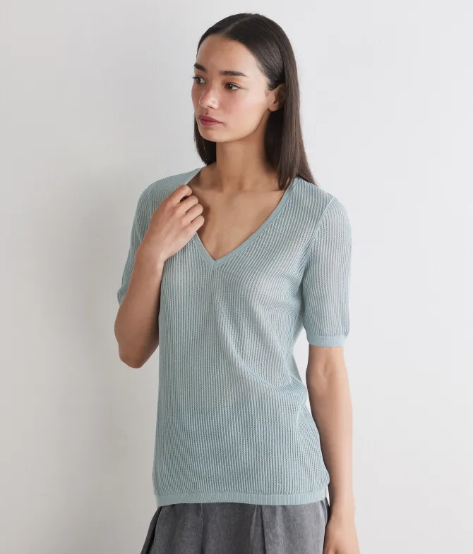 Maglia traforata in cotone