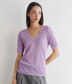 Maglia traforata in cotone