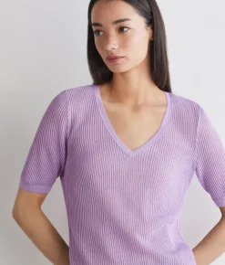 Maglia traforata in cotone