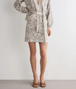 Minigonna jacquard paisley