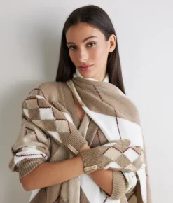 Muffole a rombi in cashmere Ultrasoft