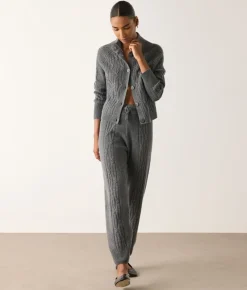 Pantalone a coste intrecciate in Cashmere Ultrasoft