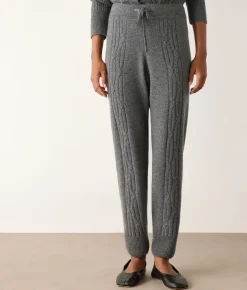 Pantalone a coste intrecciate in Cashmere Ultrasoft