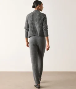 Pantalone a coste intrecciate in Cashmere Ultrasoft