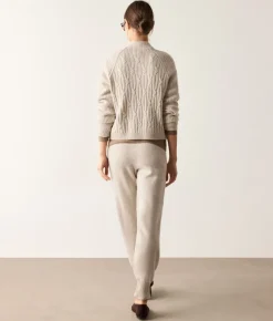 Pantalone a coste intrecciate in Cashmere Ultrasoft