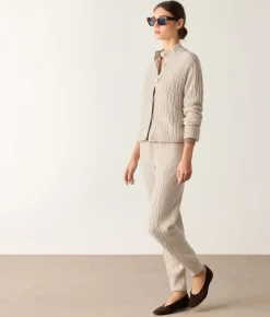 Pantalone a coste intrecciate in Cashmere Ultrasoft