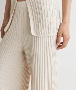 Pantalone a coste lamé
