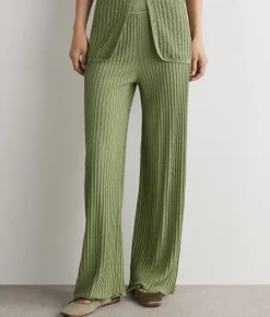 Pantalone a coste lamé