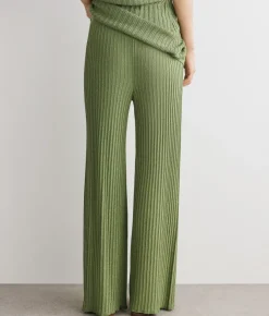 Pantalone a coste lamé