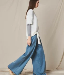Pantalone ampio delavè