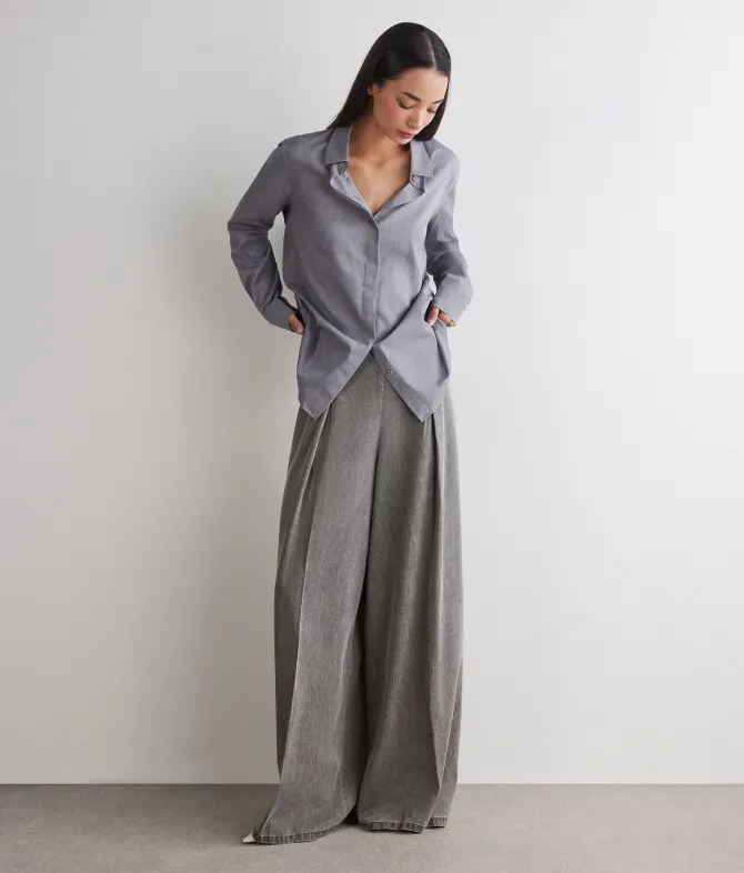 Pantalone ampio delavè