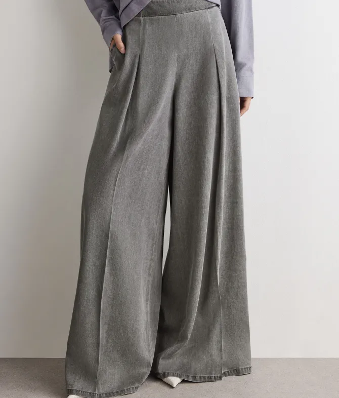 Pantalone ampio delavè