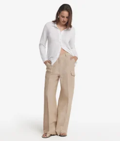 Pantalone cargo in lino