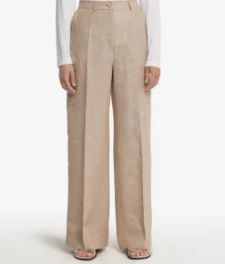 Pantalone cargo in lino