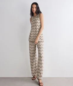 Pantalone chevron lamé