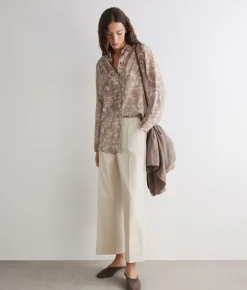 Pantalone con risvolto in cotone