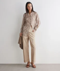 Pantalone con risvolto in cotone