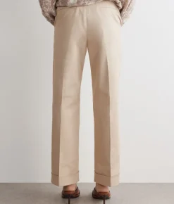 Pantalone con risvolto in cotone