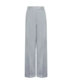 Pantalone delavè in lino e cotone