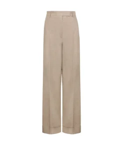 Pantalone delavè in lino e cotone