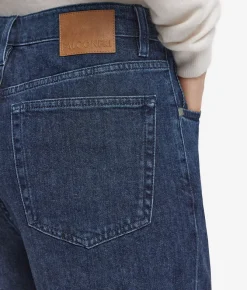 Pantalone flare in denim e cashmere