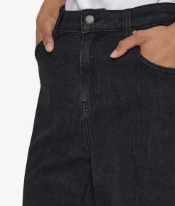 Pantalone flare in denim e cashmere